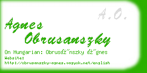 agnes obrusanszky business card